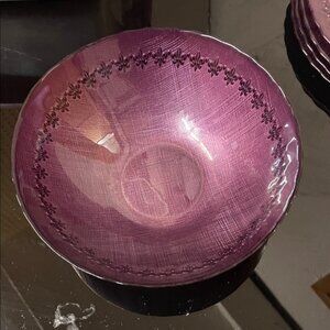 Firenze Purple Glass Salad Serving Bowl